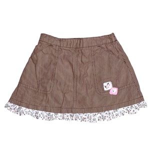 Striped Brown Pink Skirt girls 18mo Spring Summer Easter Ruffle Heart Carter’s